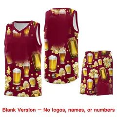 Crimson National Beer Day Beer Bubble Basketball Jersey 7