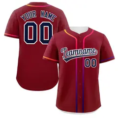 Crimson Navy Gradient Ribbed Authentic Baseball Jersey 1