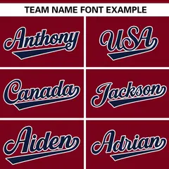 Crimson Navy Gradient Ribbed Authentic Baseball Jersey 3