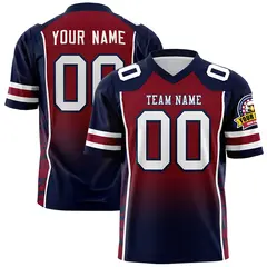Crimson Navy Gradient Side Pattern Authentic Football Jersey 1