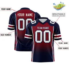Crimson Navy Gradient Side Pattern Authentic Football Jersey 2