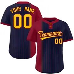 Crimson Navy Gradient Stripe Two-Button Softball Jersey 1