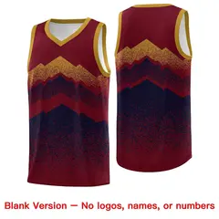 Crimson Navy Mountain Fade Gradient Basketball Jersey 6