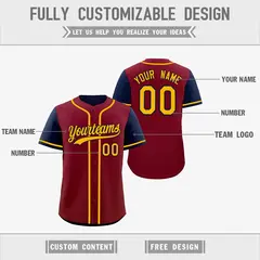 Crimson Navy Reversible Raglan Baseball Jersey 3