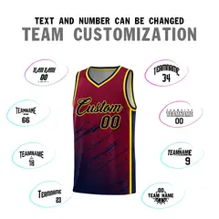 Crimson Navy Splash Basketball Uniforms for Summer Camp 4