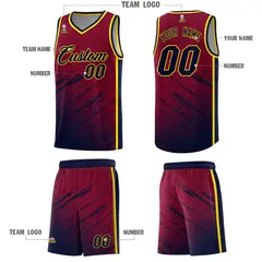 Crimson Navy Splash Basketball Uniforms for Summer Camp 5
