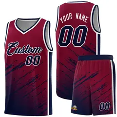 Crimson Navy Splash Basketball Uniforms for Training