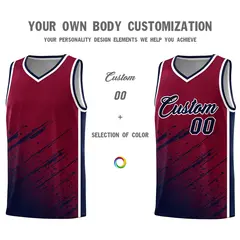 Crimson Navy Splash Basketball Uniforms for Training 3