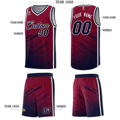 Crimson Navy Splash Basketball Uniforms for Training 5