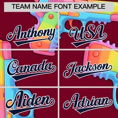 Crimson Navy Sugar-Coated Firepower Graffiti Baseball Jersey 5