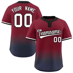 Crimson Navy White-Black Gradient Two-Button Softball Jersey 1
