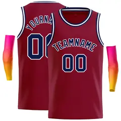 Crimson Navy-White Classic Casual Basketball Jersey