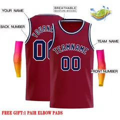 Crimson Navy-White Classic Casual Basketball Jersey 2