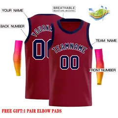 Crimson Navy-White Classic Casual Basketball Jersey 2