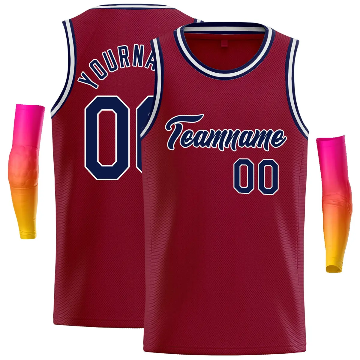 Crimson Navy-White Classic Casual Basketball Jersey