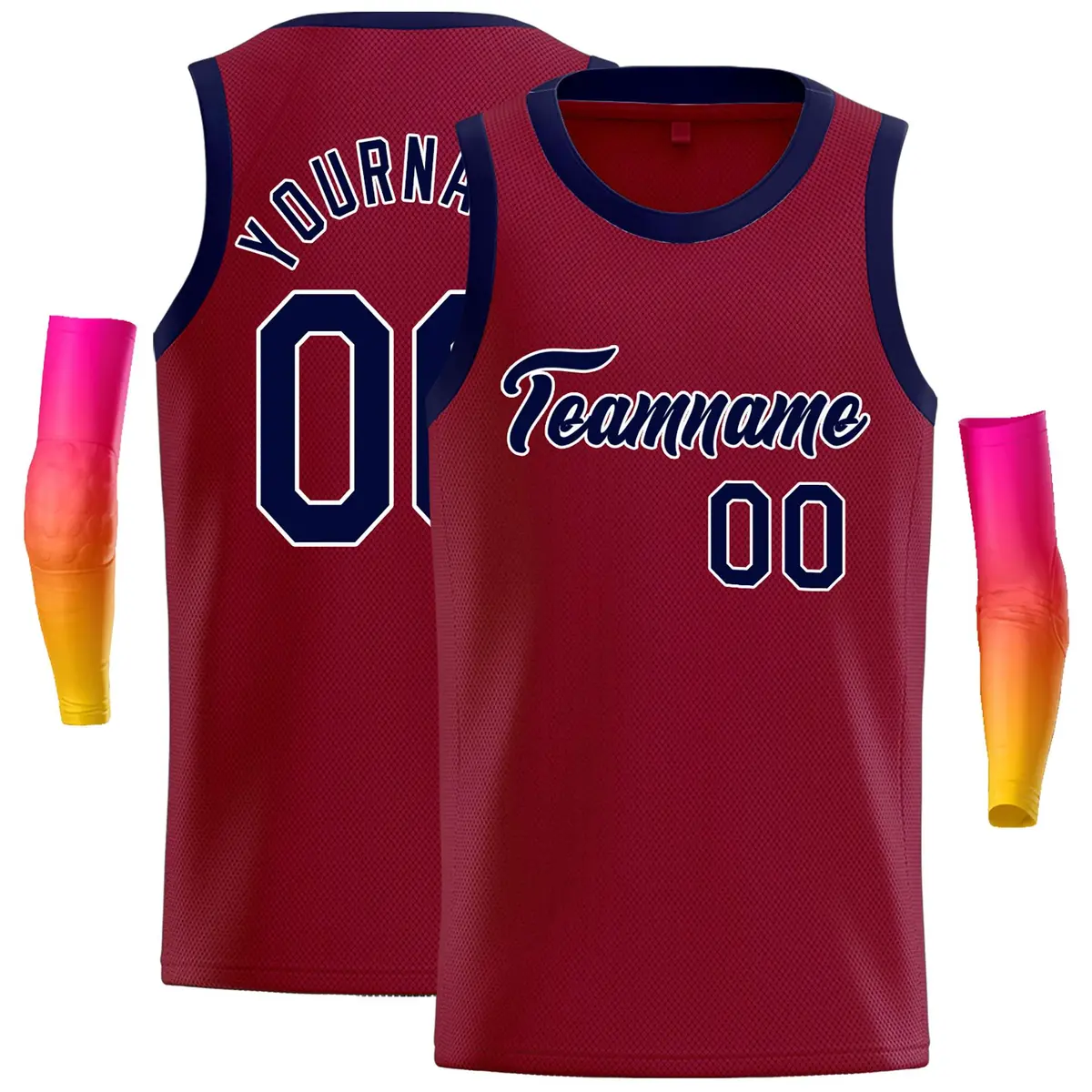 Crimson Navy-White Classic Casual Basketball Jersey