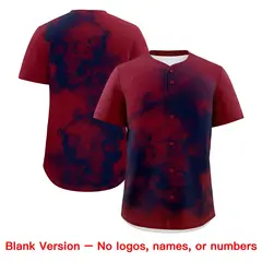 Crimson Navy White Skeleton Graffiti Baseball Jersey 8