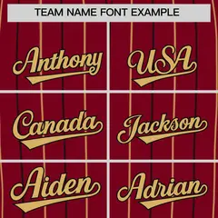 Crimson Old Gold and Black Bi-Color Stripes Baseball Jersey 3