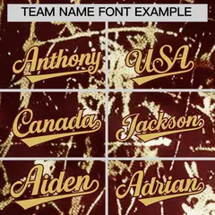 Crimson Old Gold Black & Shiny Gold Cracked Foil Baseball Jersey 4