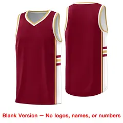 Crimson Old Gold Color Block Breathable Basketball Jersey 6