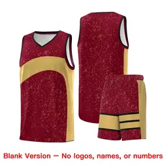 Crimson Old Gold Dot Graffiti Irregular Pattern Basketball Jersey 7