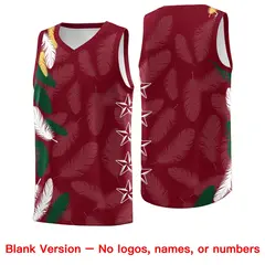 Crimson Old Gold Feather Graffiti Basketball Jersey 6
