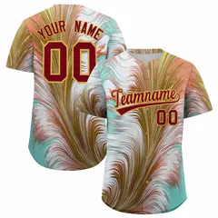 Crimson Old Gold Fluid Feather Graffiti Baseball Jersey