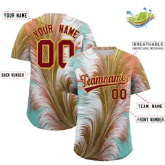 Crimson Old Gold Fluid Feather Graffiti Baseball Jersey 2