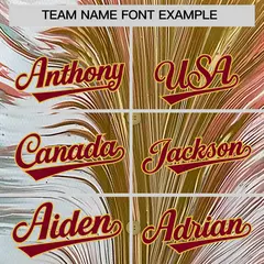 Crimson Old Gold Fluid Feather Graffiti Baseball Jersey 3