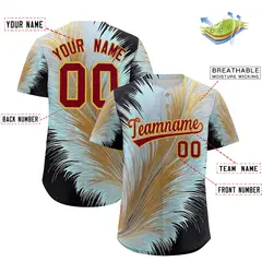 Crimson Old Gold Fluid Feather Graffiti Baseball Jersey 2