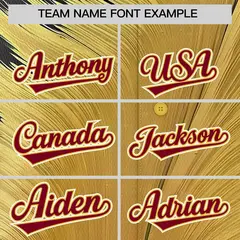 Crimson Old Gold Fluid Feather Graffiti Baseball Jersey 3