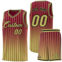 Crimson Old Gold Gradient Stripe Basketball Jersey 1