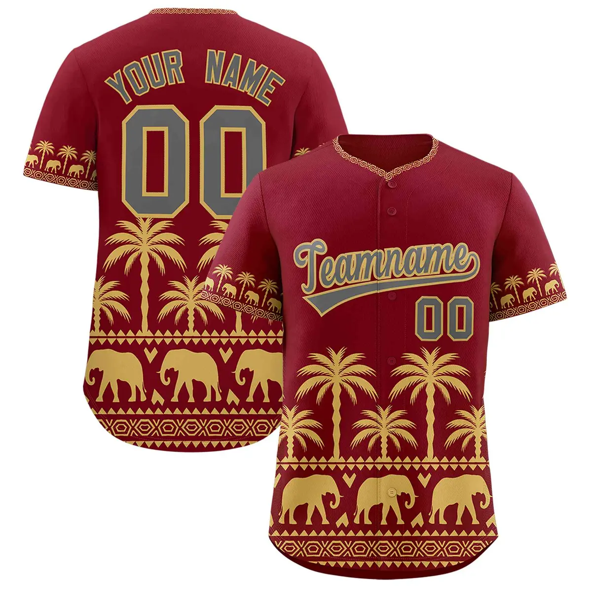Crimson Old Gold Graffiti Pattern Bossinia Baseball Jersey