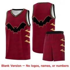 Crimson Old Gold Halloween Bat Pattern Basketball Jersey 7