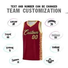 Crimson Old Gold Indians Pattern Basketball Uniform Jersey 4