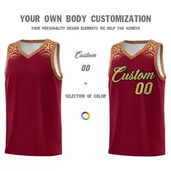 Crimson Old Gold Indians Print Basketball Uniform Jersey 3