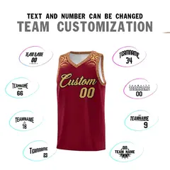 Crimson Old Gold Indians Print Basketball Uniform Jersey 4