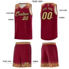 Crimson Old Gold Indians Print Basketball Uniform Jersey 5