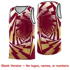 Crimson Old Gold Lightning Halftone Dot Basketball Jersey 6