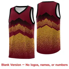 Crimson Old Gold Mountain Fade Gradient Basketball Jersey 6