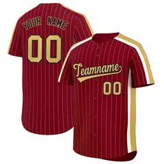 Crimson Old Gold Pinstripe Two-tone Baseball Jersey 1