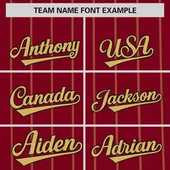 Crimson Old Gold Pinstripe Two-tone Baseball Jersey 3