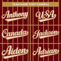 Crimson Old Gold Stripe Full Button Baseball Jersey 3