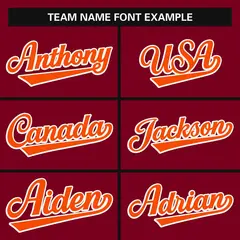 Crimson Orange-White Full Button Classic Baseball Jersey 3