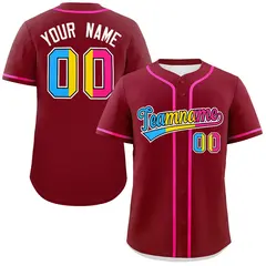 Crimson Pansexuality Pride Month Authentic Baseball Jersey