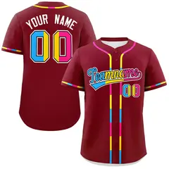 Crimson Pansexuality Pride Month Authentic Baseball Jersey 1