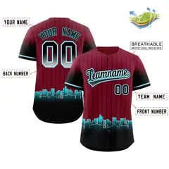 Crimson Phoenix City Silhouette Baseball Jersey 2