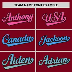Crimson Pink Powder Blue Gradient Side Baseball Jersey 3