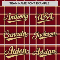 Crimson Plaid Authentic Baseball Jersey 3