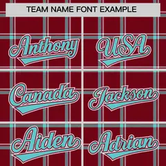 Crimson Plaid Authentic Baseball Jersey 3